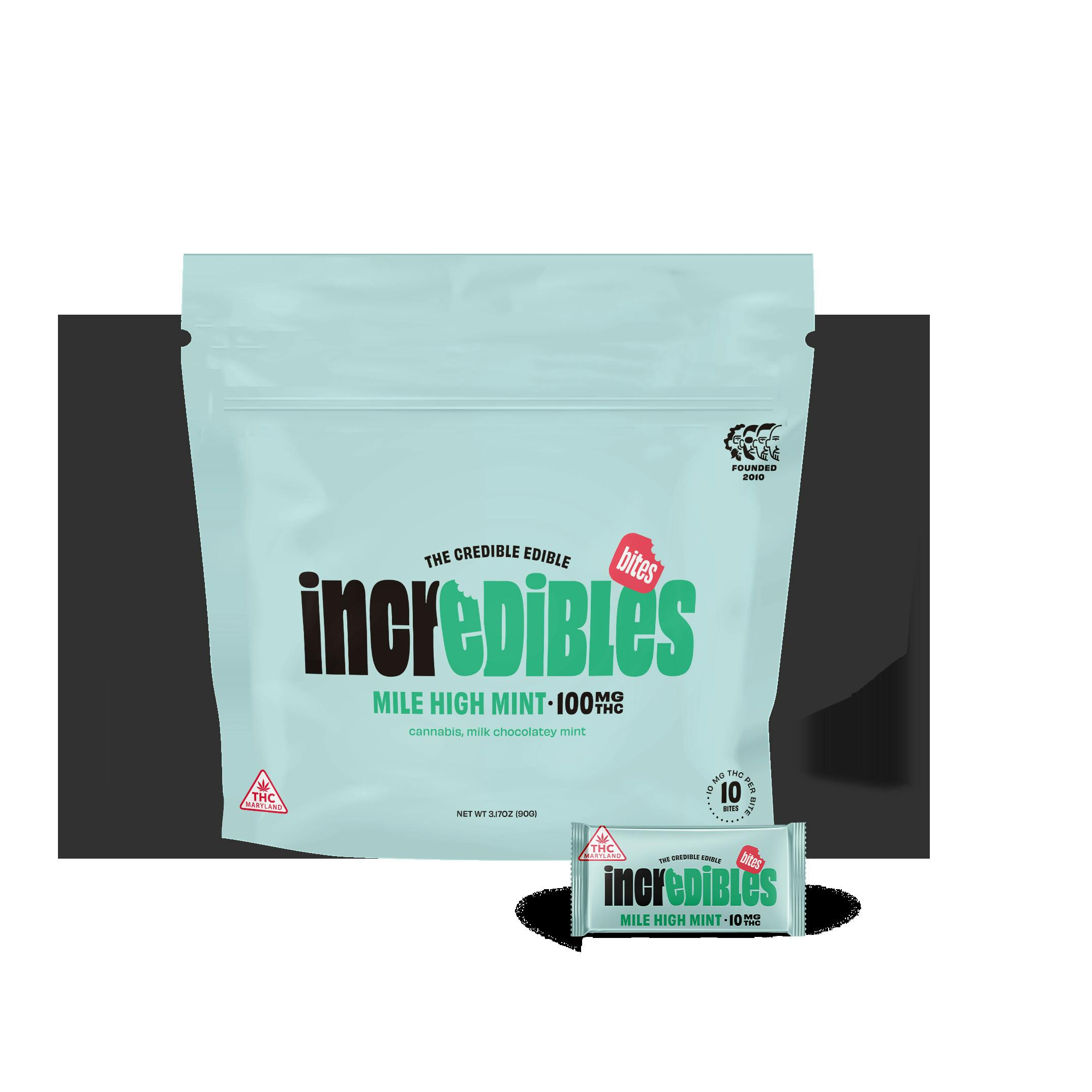 INCREDIBLE Mile High Mint Bites 100mg (10pk)