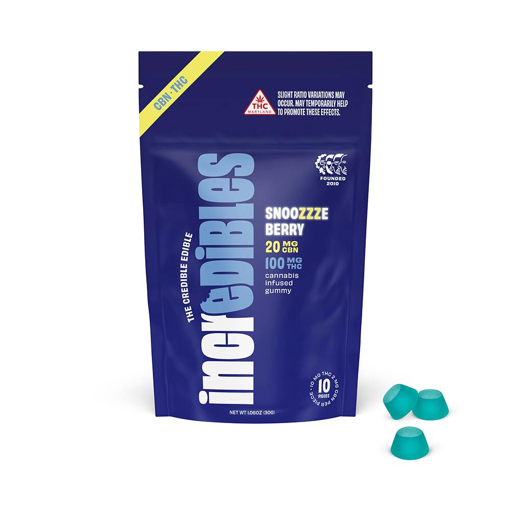 INCREDIBLES Snoozzzeberry 5:1 THC:CBN Gummies 100mg (10pk)