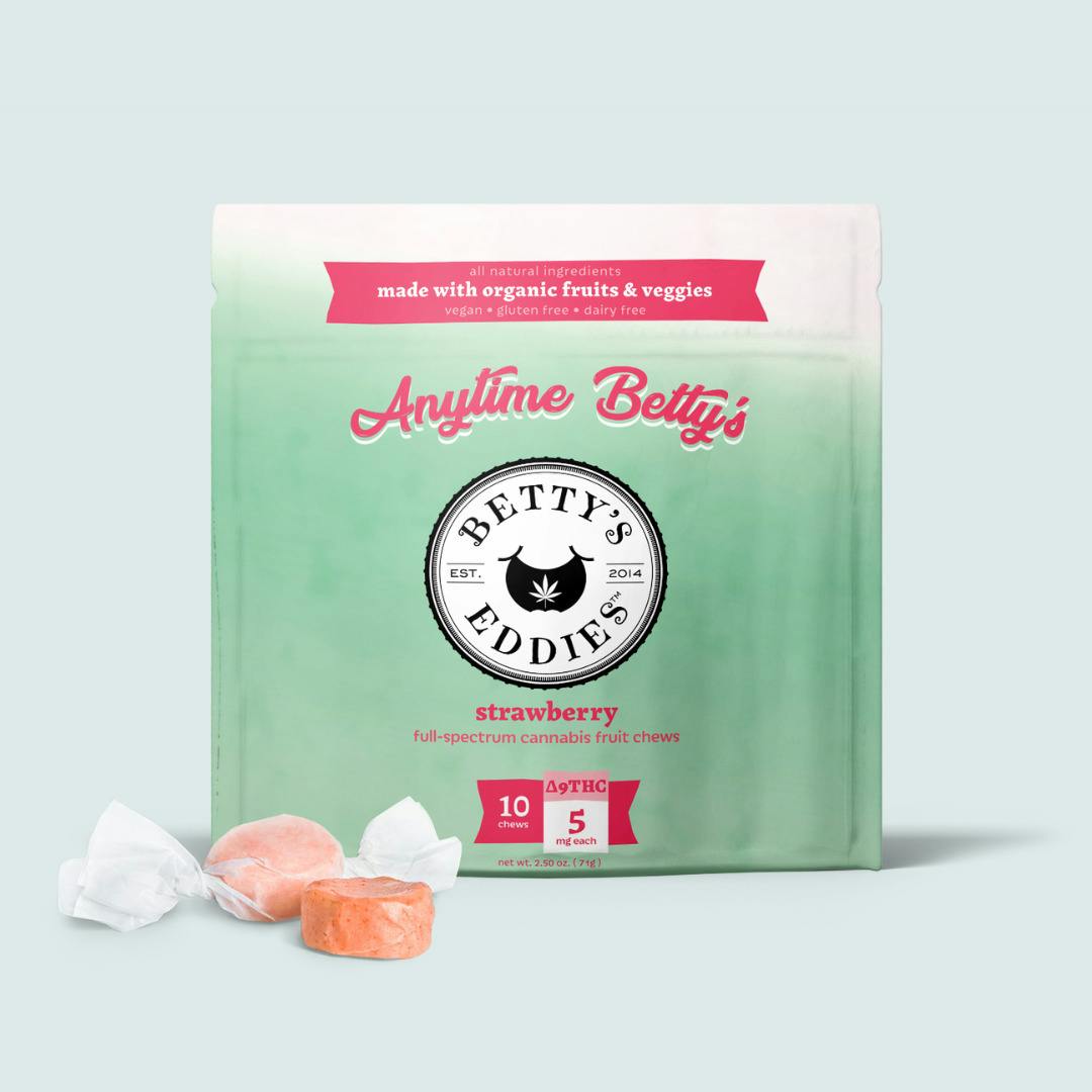 BETTY'S EDDIES Anytime Eddies Strawberry Chews 100mg (10pk)