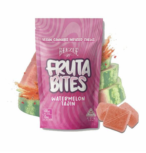 BEEZLE FRUTA BITES Watermelon Tajin Solventless Rosin Chews 100mg (10pk)