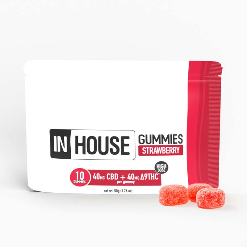 IN HOUSE Strawberry Fast Acting Gummies 400mg (10pk)