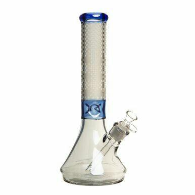 Arsenal Glass - Proto Sandblasted Chrome Bong - 14" - Blue