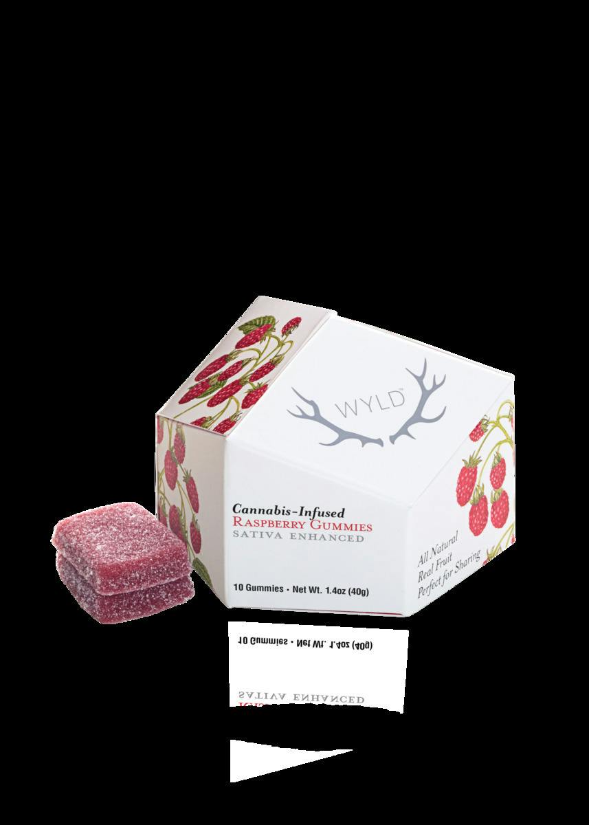 Raspberry Sativa Enhanced Gummies | 100mg | 10ct | 10mg/ea