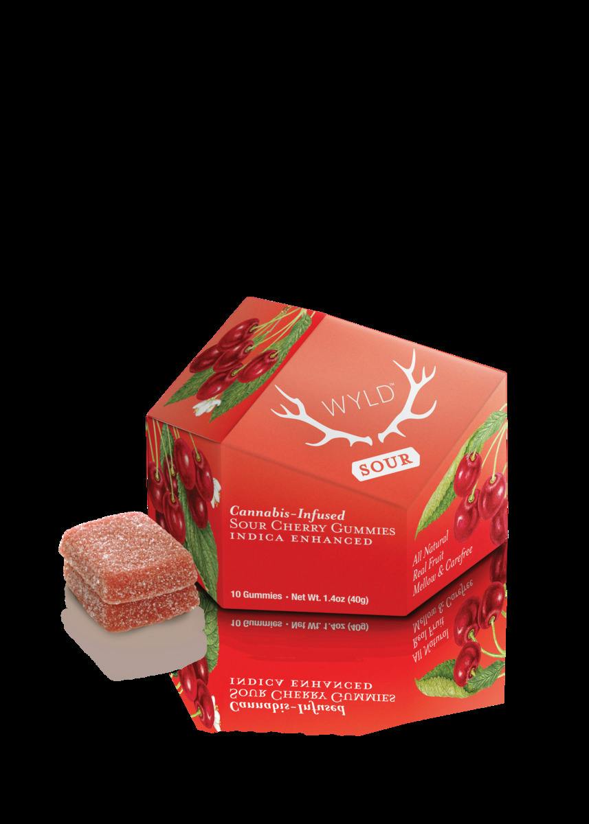 Sour Cherry Indica Enhanced Gummies | 100mg | 10ct | 10mg/ea