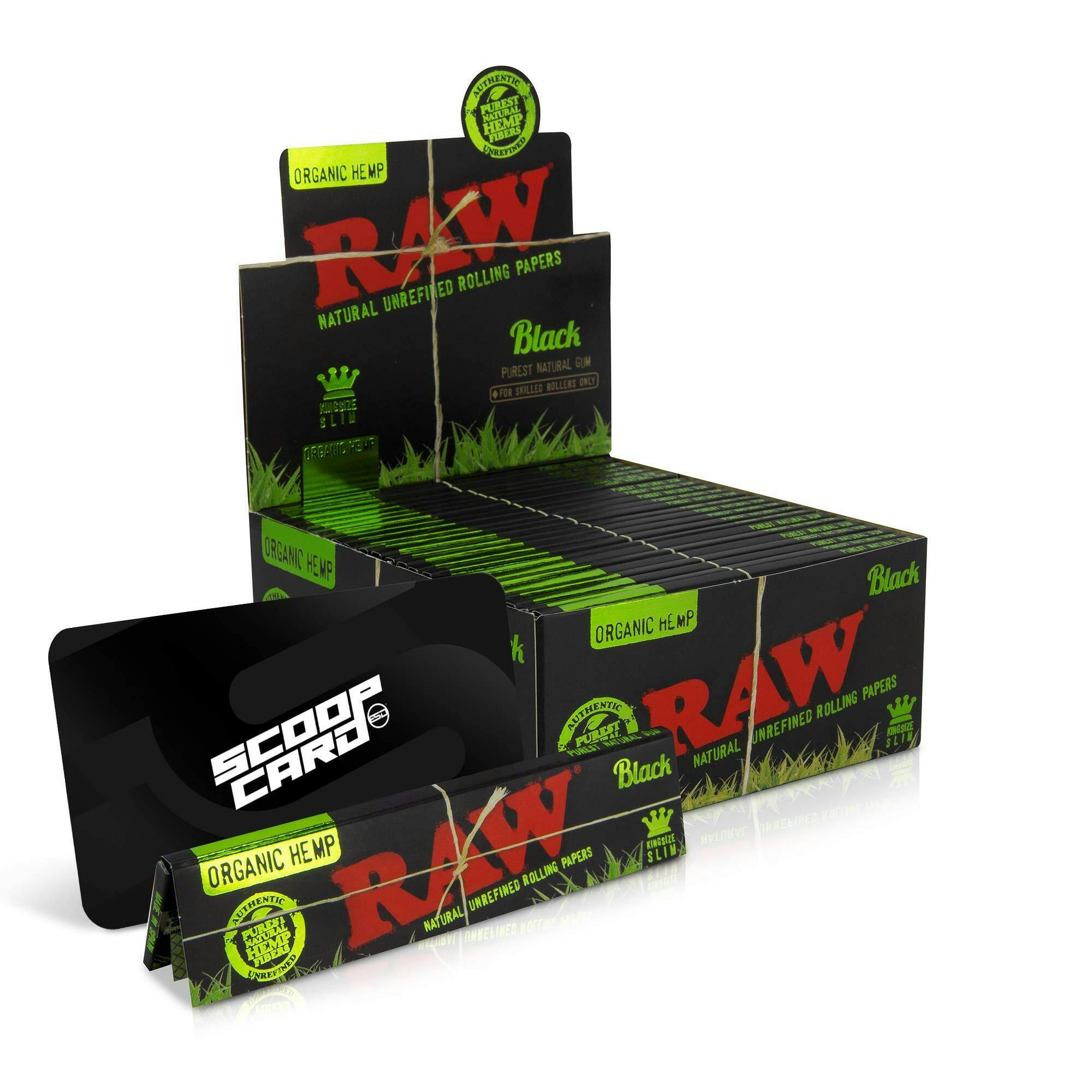 Raw | Organic Hemp Papers (32pk) | Black King Slim Size