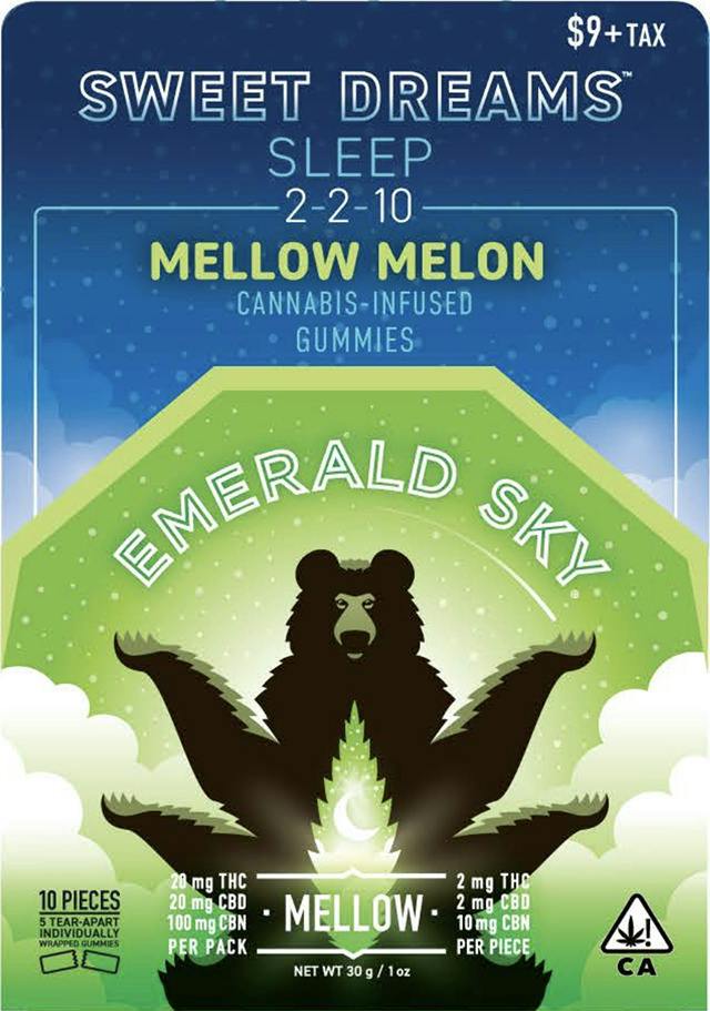 Emerald Sky | Gummies 100mg (5pk) | Sleep 2:2:10 | Mellow Melon