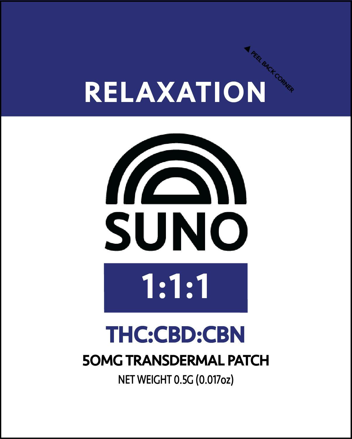 Suno Transdermal Patch 50mg Relaxation