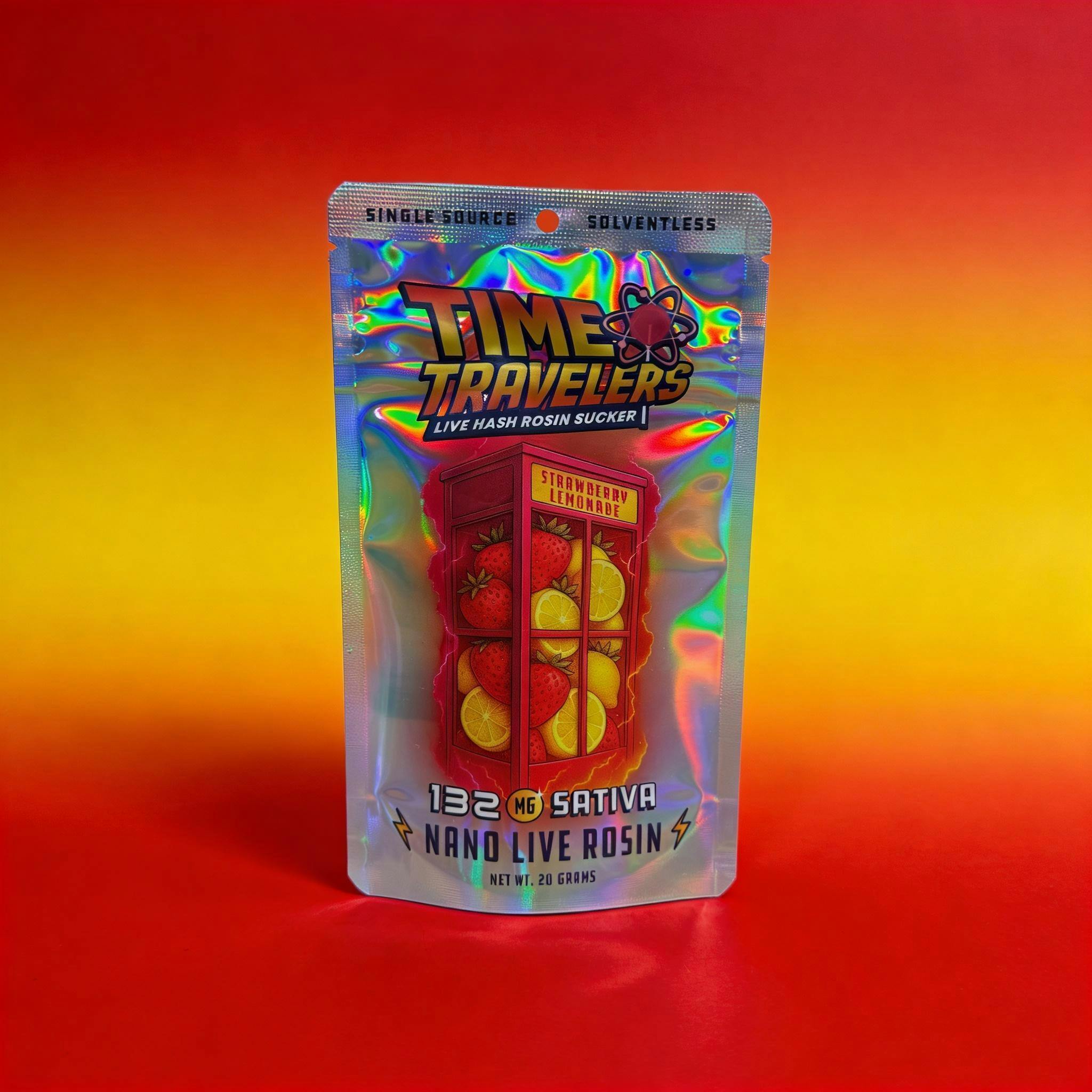 Strawberry Lemonade - Sativa - 132mg - Time Travelers - Nano Hash Rosin Sucker