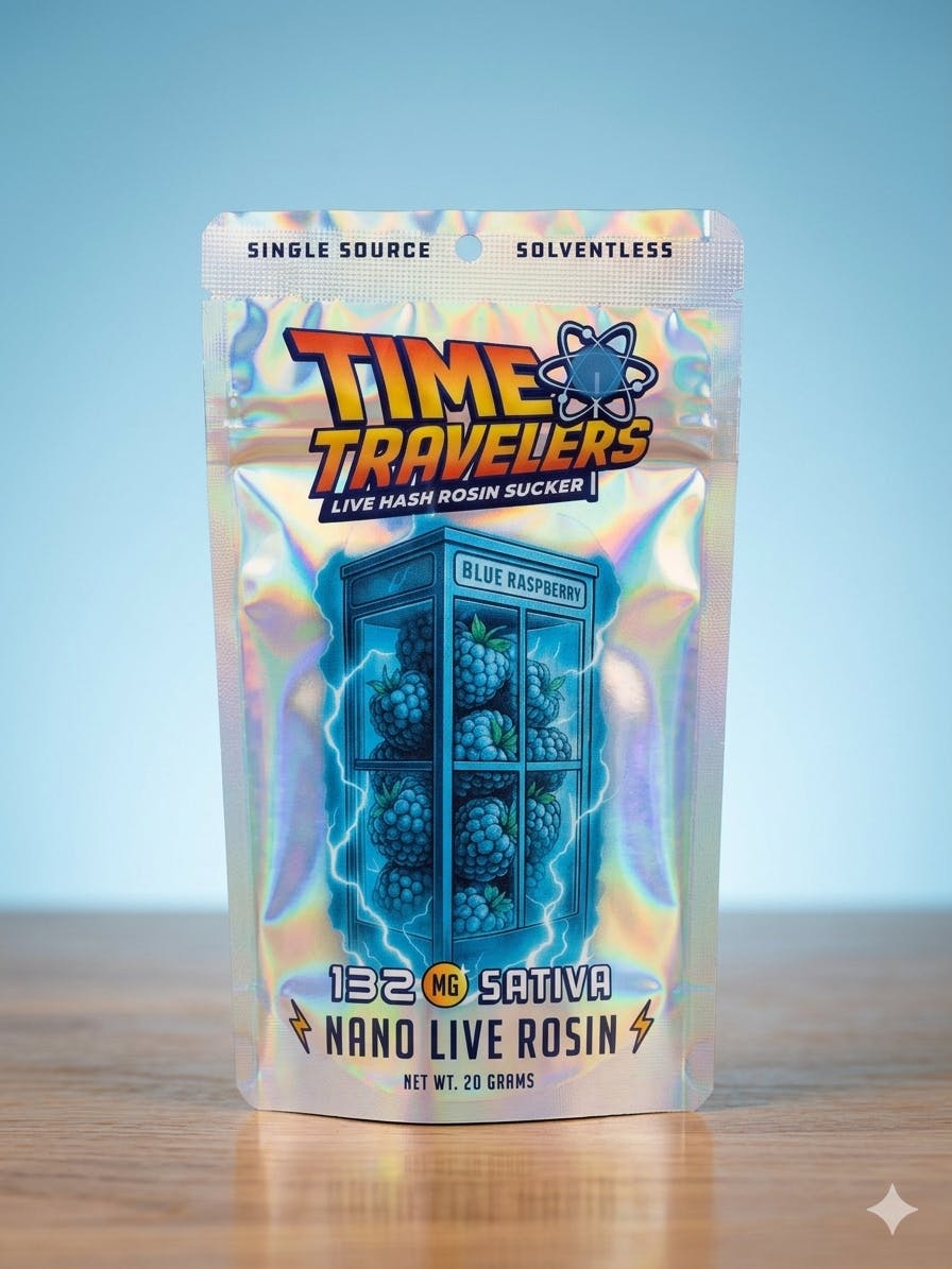 Blue Raspberry - Sativa - 132mg - Time Travelers - Nano Hash Rosin Sucker