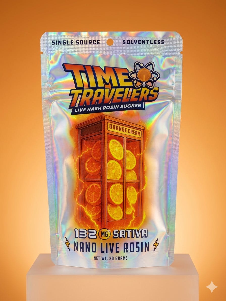 Orange Cream - Sativa - 132mg - Time Travelers - Nano Hash Rosin Sucker
