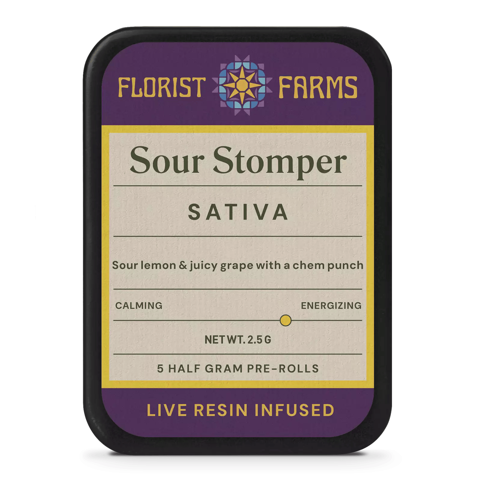 Florist Farms | Preroll | 5pk | 2.5g | Live Resin Infused Sour Stomper