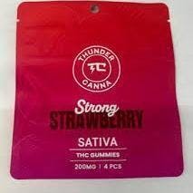Strong Strawberry (Sativa) 4x50mg Gummy by Thunder Canna