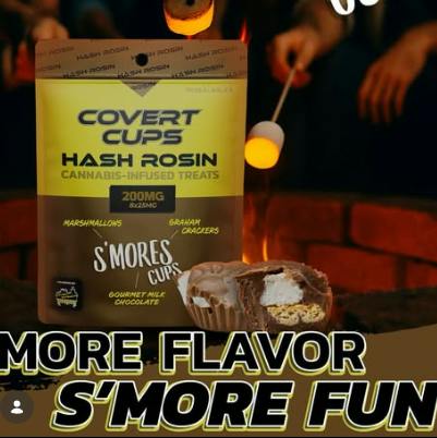 200mg : 8x25mg Hash Rosin Cups | S‘mores | Covert Cups