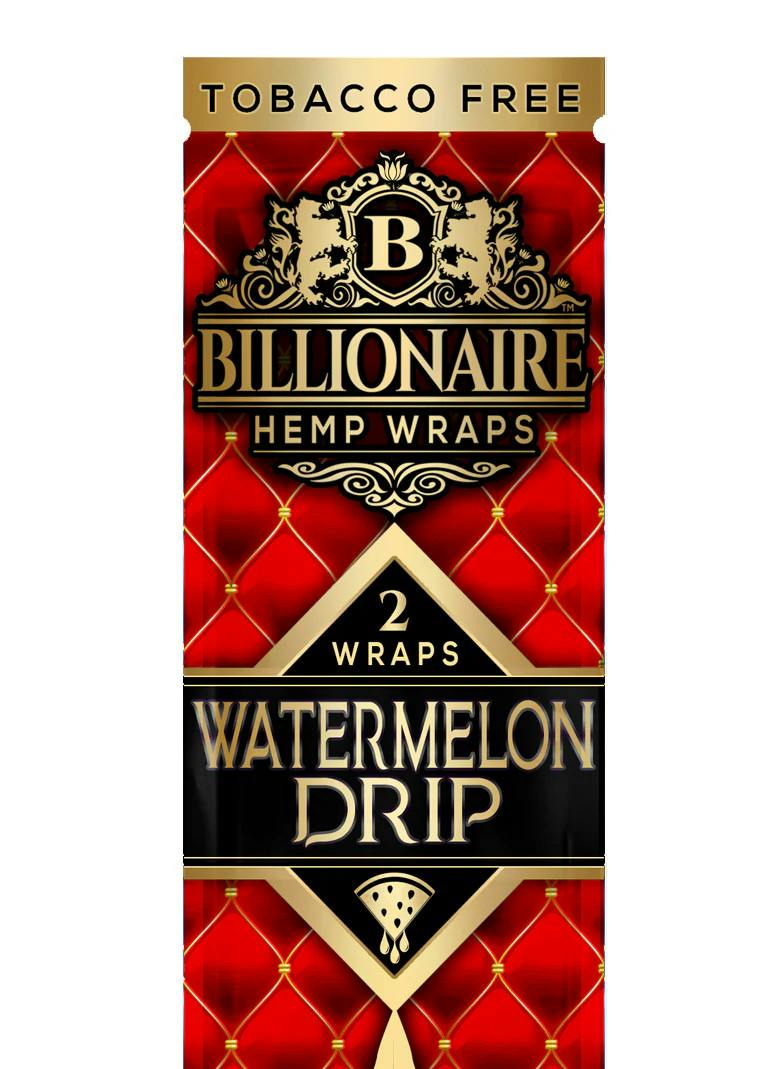 LB - Key Account - Billionaire Hemp Wraps - WATERMELON DRIP, 25 Pouches per Box, 2 Wraps per Pouch