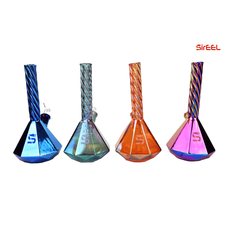 LB - SirEEL – 6.5" Iridized OctaTwist Beaker Bong with Bowl, Assorted Colors May Vary