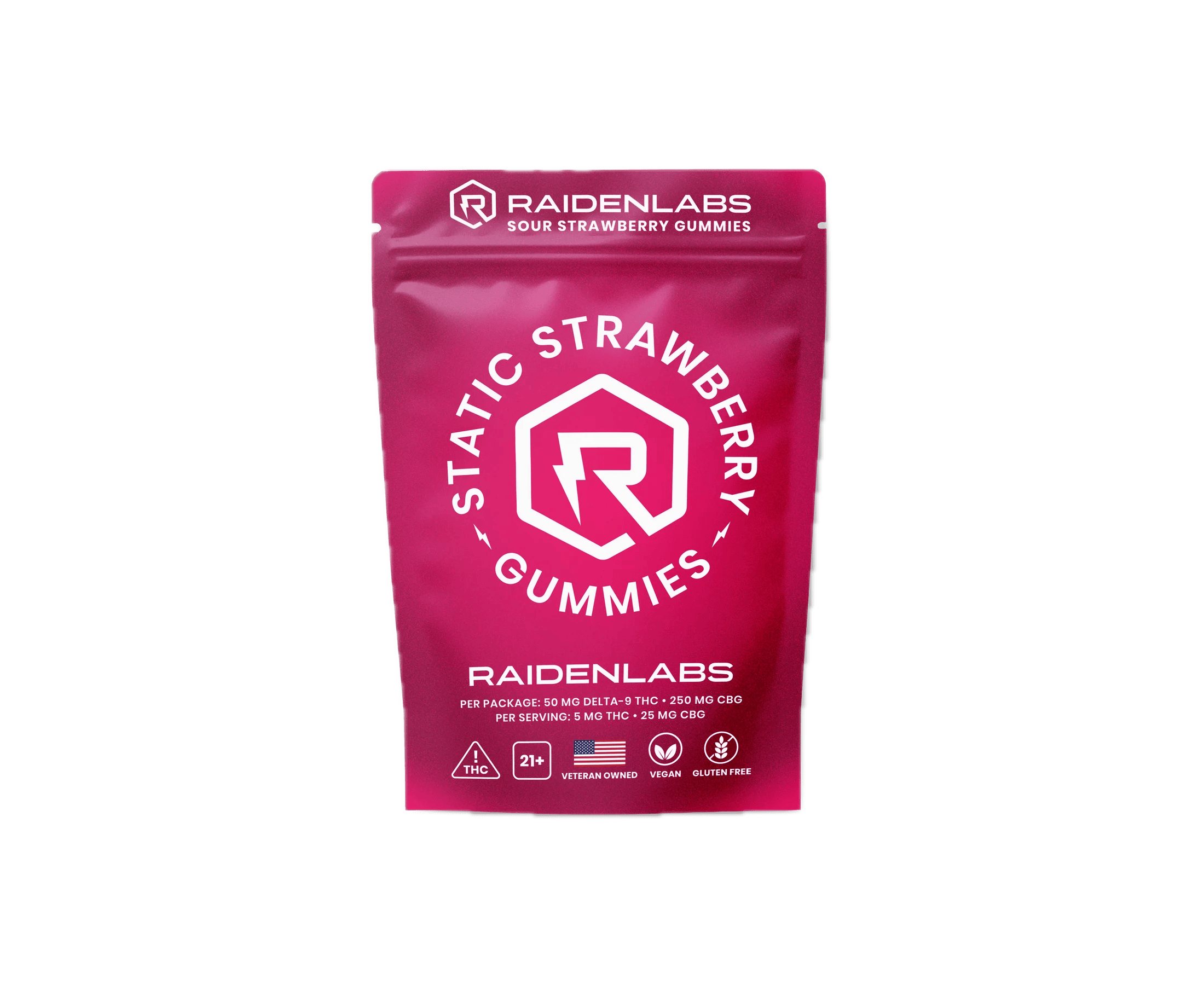 Raidenlabs Gummies 5mg - Static Sour Strawberry - 10ct
