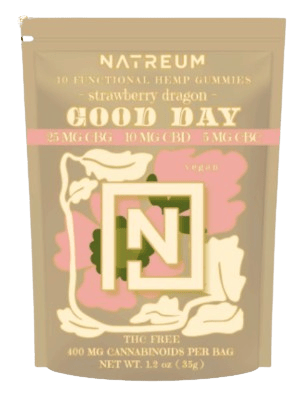 Natreum CBD Gummies - Good Day Strawberry Dragon - 10ct at Wildflower Cannabis