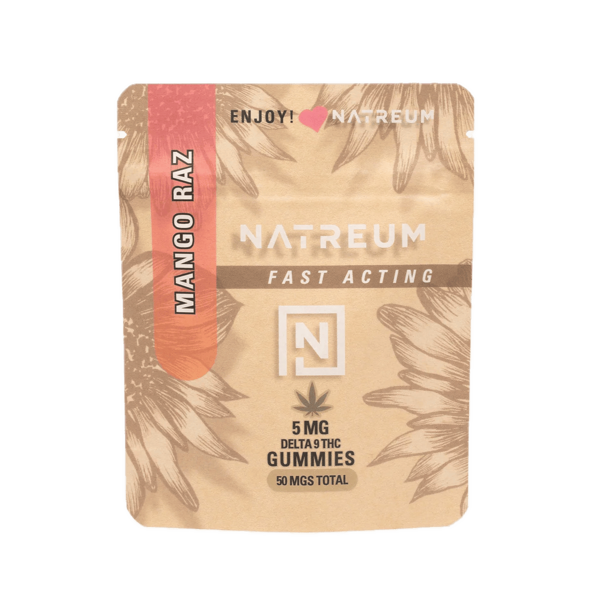 Natreum Nano Gummies 5mg - Mango Raz - 10ct at Wildflower Cannabis