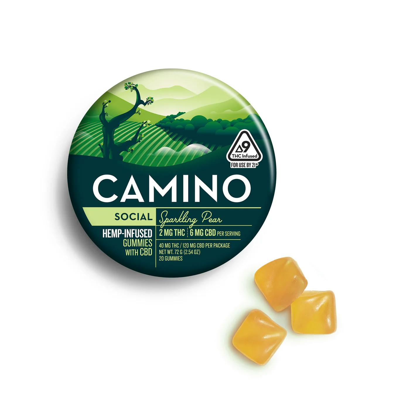 Camino Gummies 2mg - Social Sparkling Pear - 10ct at Wildflower Cannabis