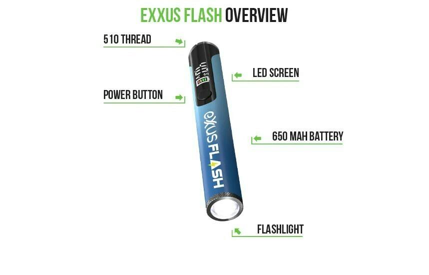 Exxus Flash Flashlight & 510 Variable Voltage Battery