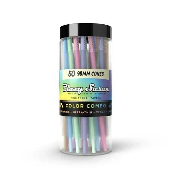 Rainbow Paper Cones 98mm - 50ct