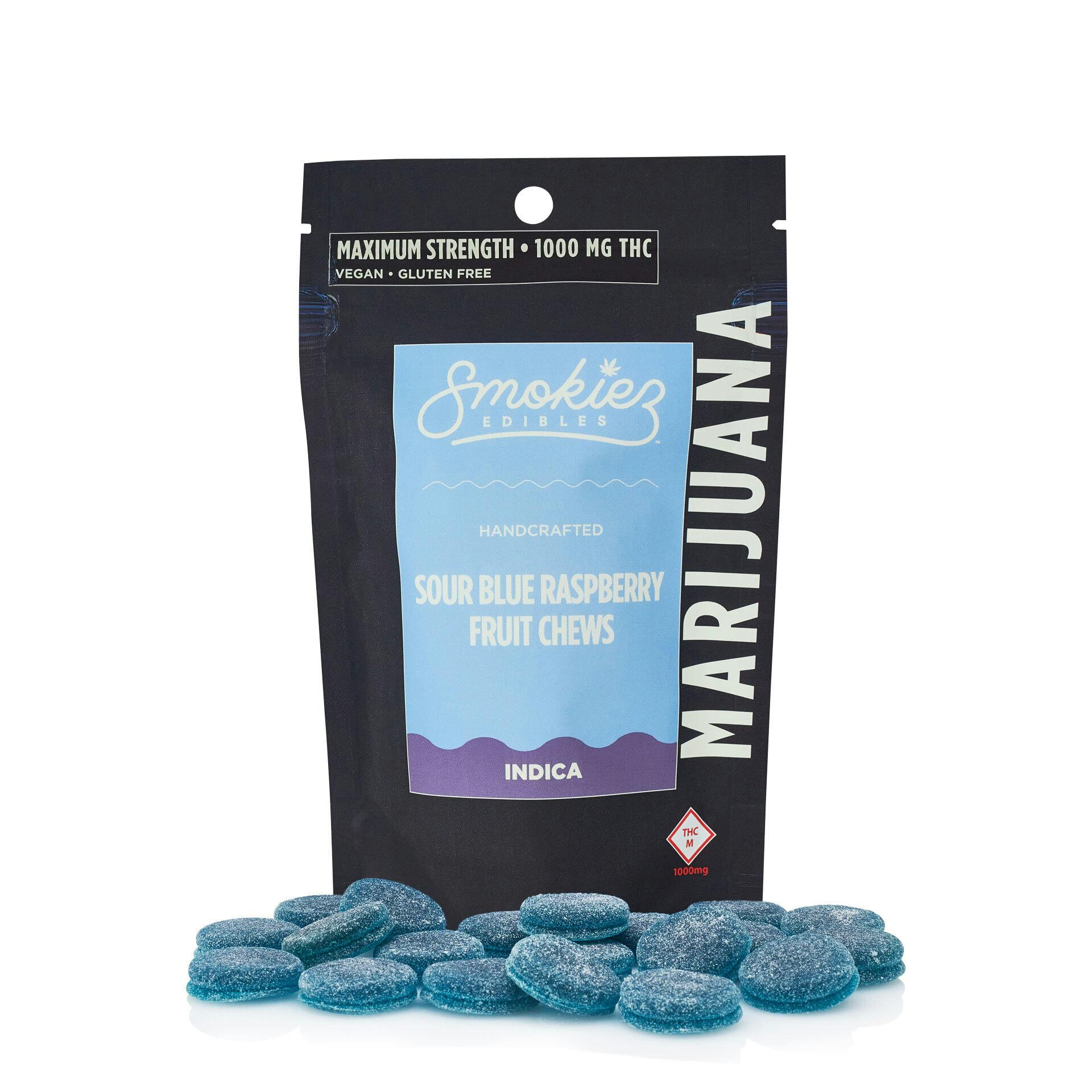 Smokiez: Gummies | Sour Blue Raspberry | Indica | 1000mg | 20pk