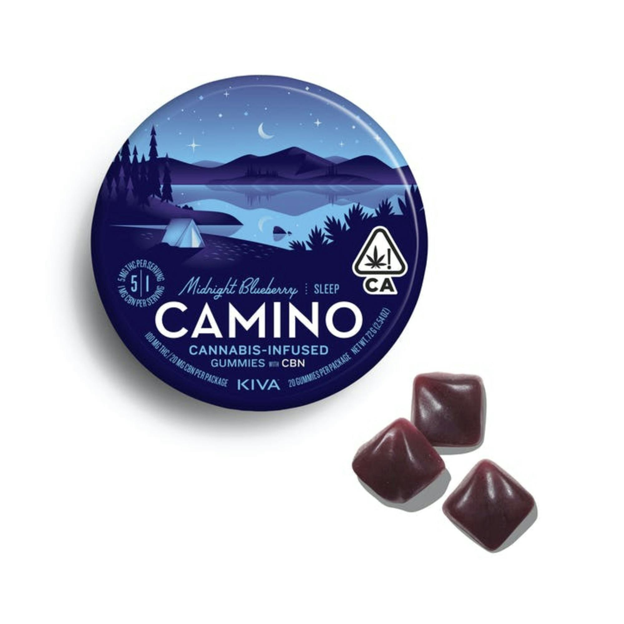 CAMINO | EDIBLE | MIDNIGHT BLUEBERRY - 5:1 - THC:CBN | 100MG