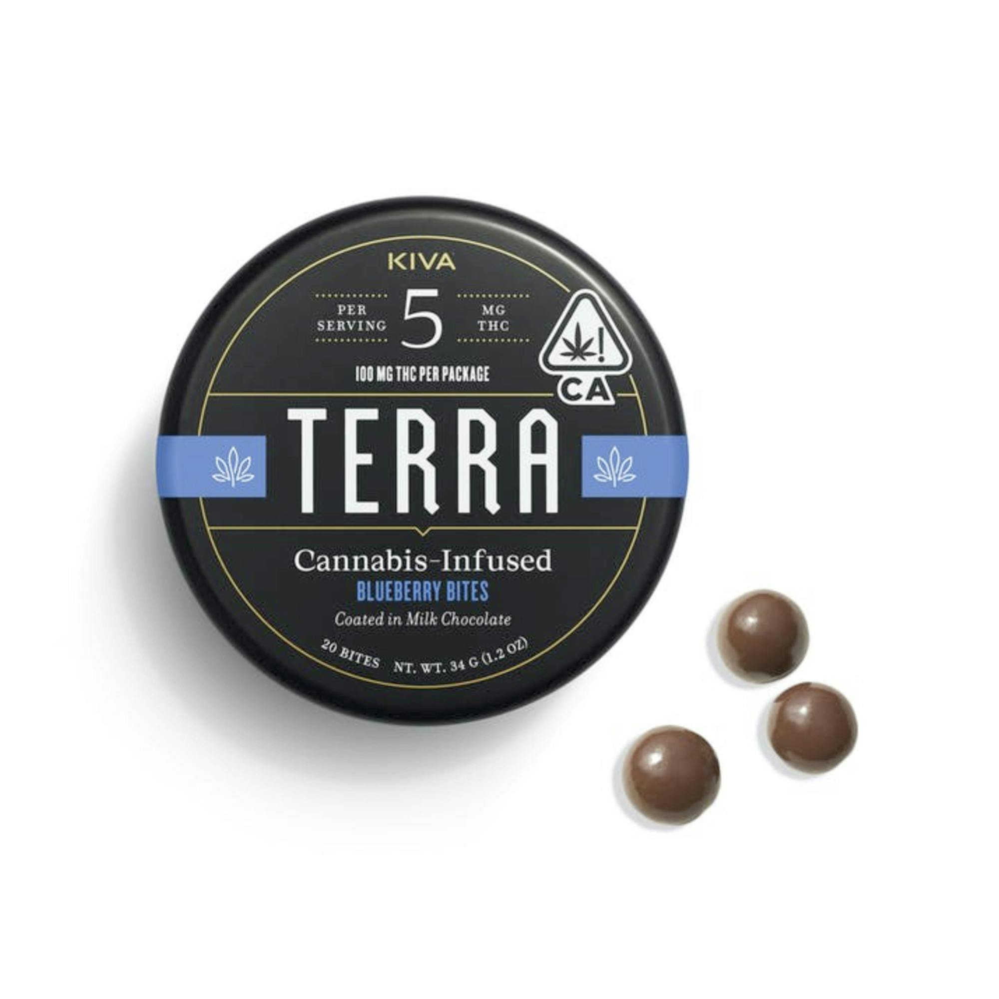 TERRA BITES | EDIBLE | MILK CHOCOLATE BLUEBERRIES | 100MG