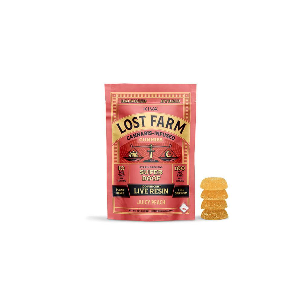 Lost Farm Gummies Live Resin Juicy Peach x Super Boof (H) 100mg 10pk