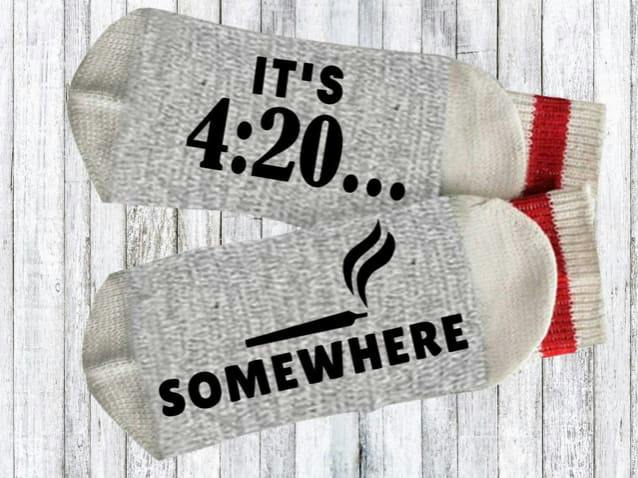 Novelty Sock -It's 420 Somewhere