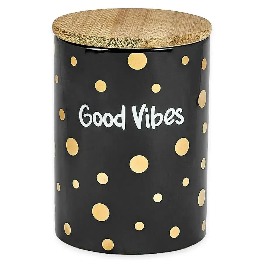 Good Vibes - Stash Jar - Black