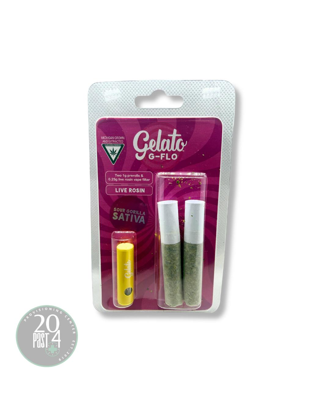 GELATO | G-FLO | SOUR GORILLA | ROSIN TIP | INFUSED PREROLL | 2.25G
