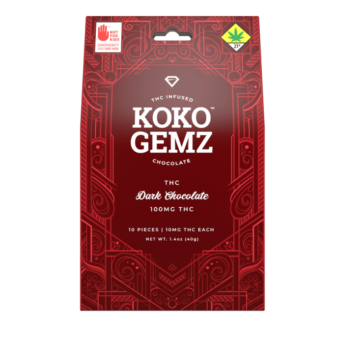 Dark Chocolate Koko Gemz 10pk 100mg - Magic Kitchen