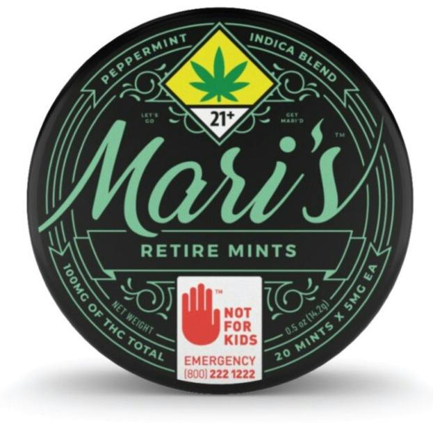 Indica Peppermint Retire Mints 100mg - Mari's