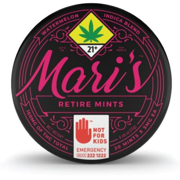 Indica Watermelon Retire Mints 100mg - Mari's Mints