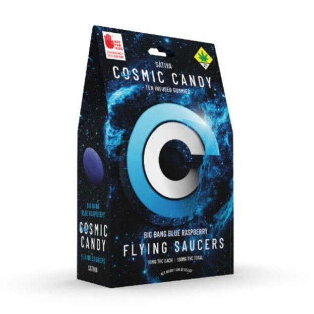 Sativa Blue Raspberry Gummies 100mg - Cosmic Candy