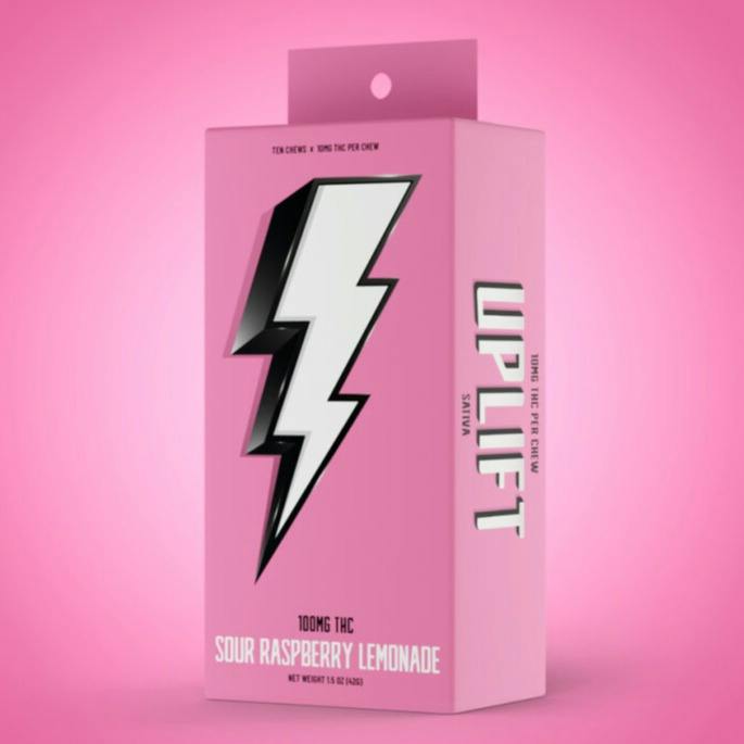 Sativa Sour Raspberry Lemonade Fruit Chews 100mg - Hi-Burst