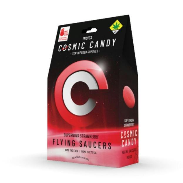 Indica Strawberry Gummies 100mg - Cosmic Candy