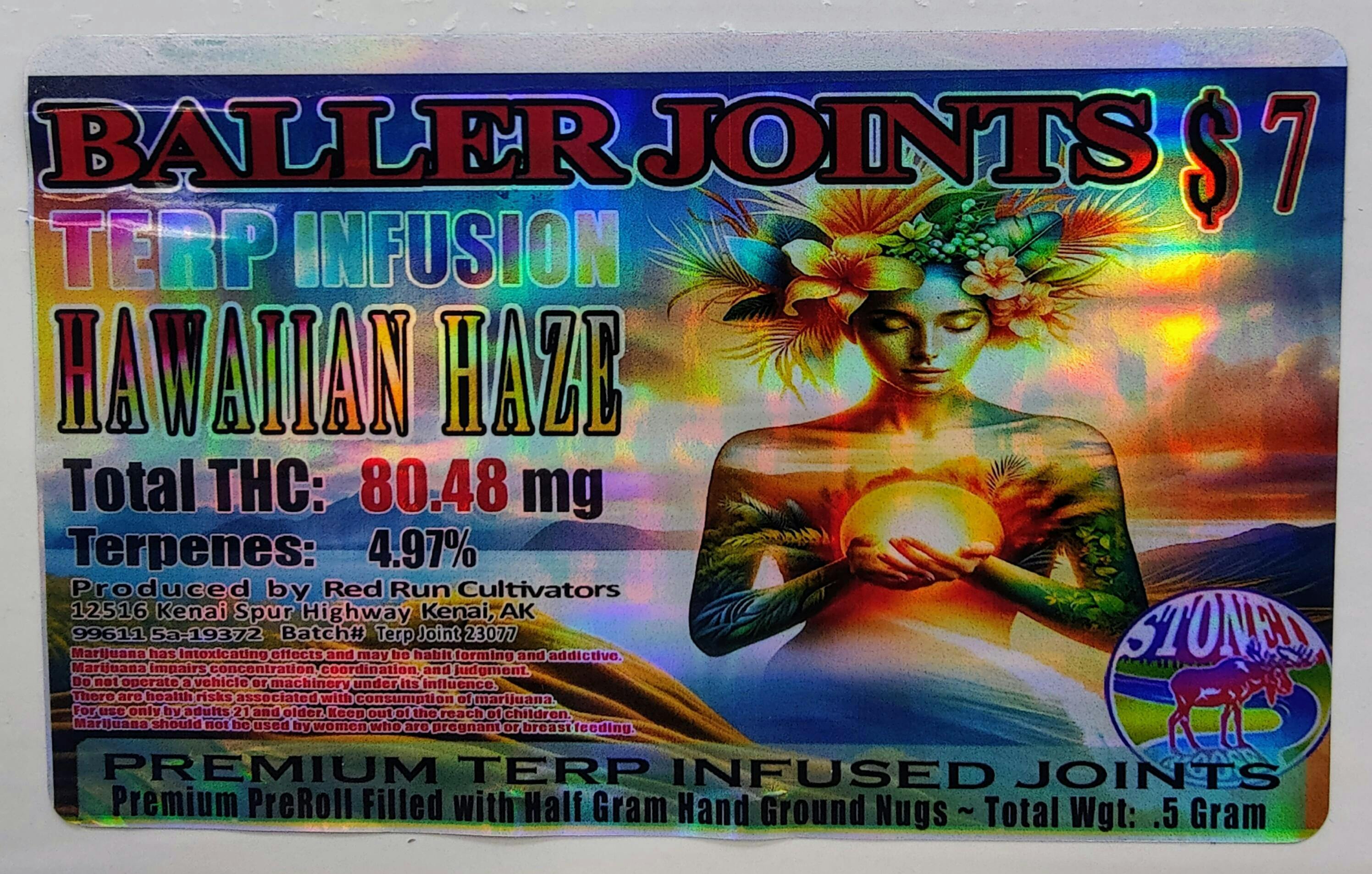 Hawaiian Haze .5g Terp Pre Roll at Red Run Cannabis Company