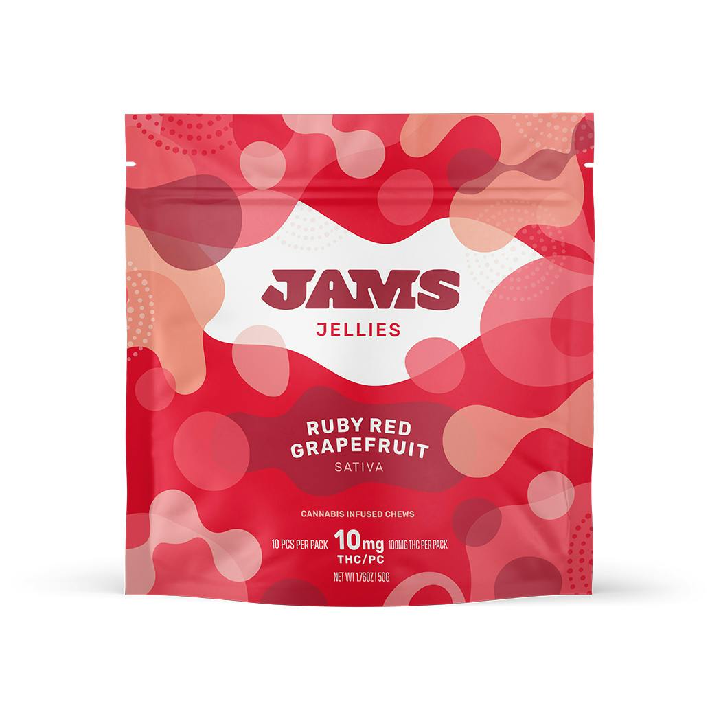 Jellies Ruby Red Grapefruit Gummies 100mg (10-Pack | 10mg Each)