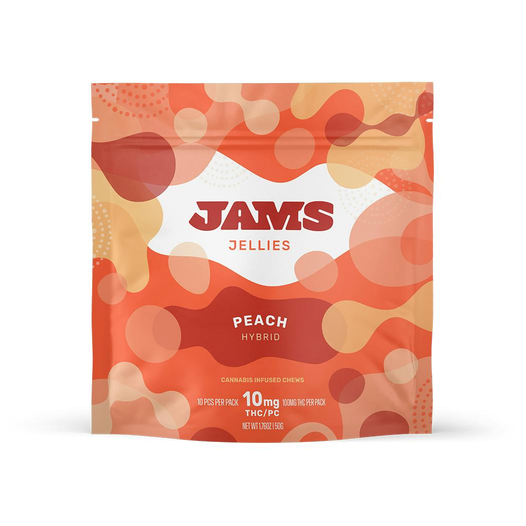 Jellies Peach Gummies 100mg (10-Pack | 10mg Each)