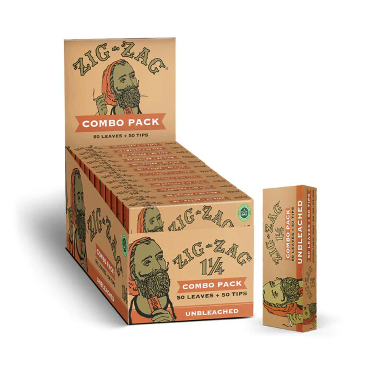 Zig-Zag | 1¼" Unbleached Papers & Tips Combo | 50pk at 816 Dispensary