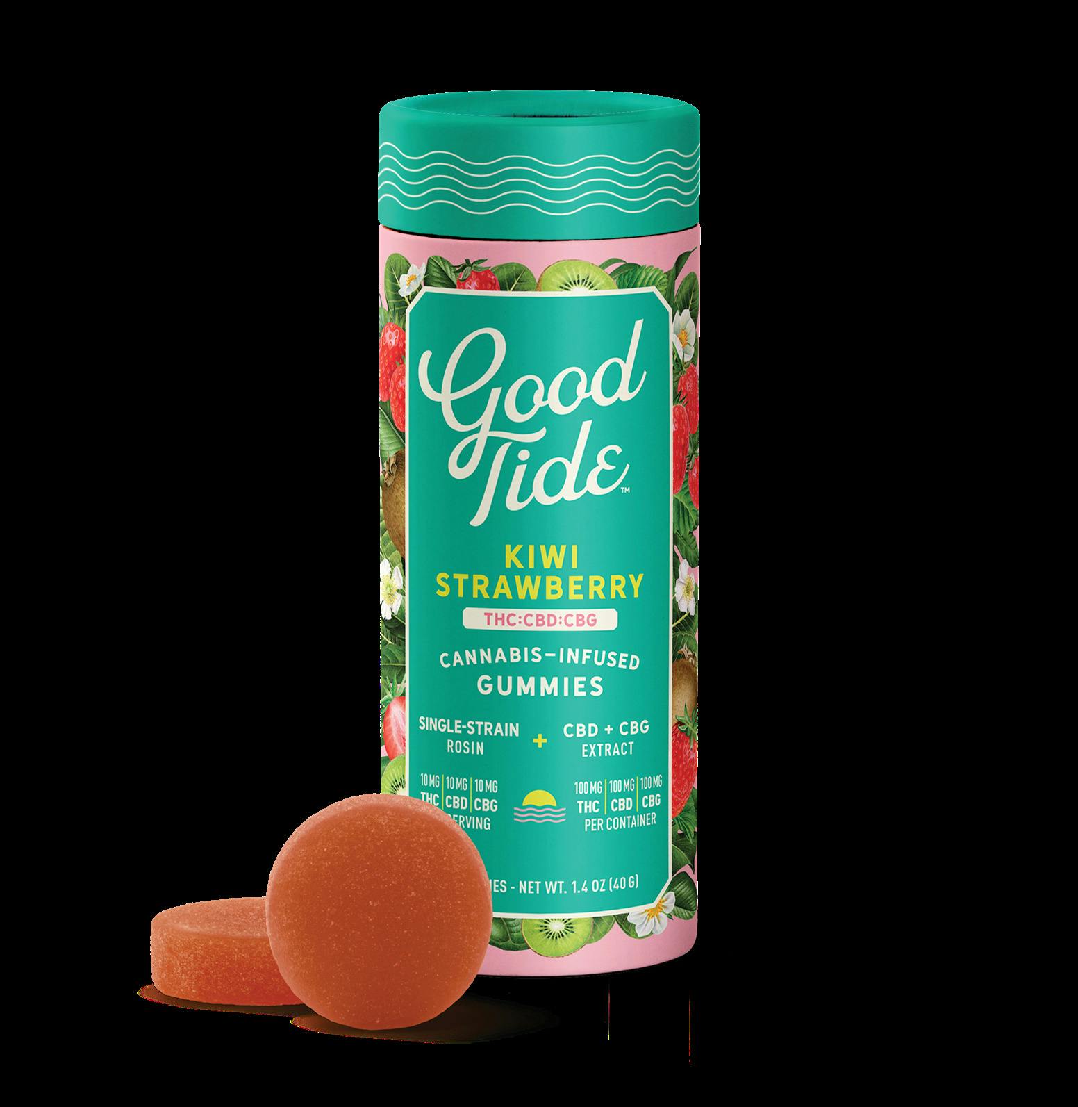 Kiwi Strawberry 1:1:1 THC:CBD:CBG Rosin Gummies