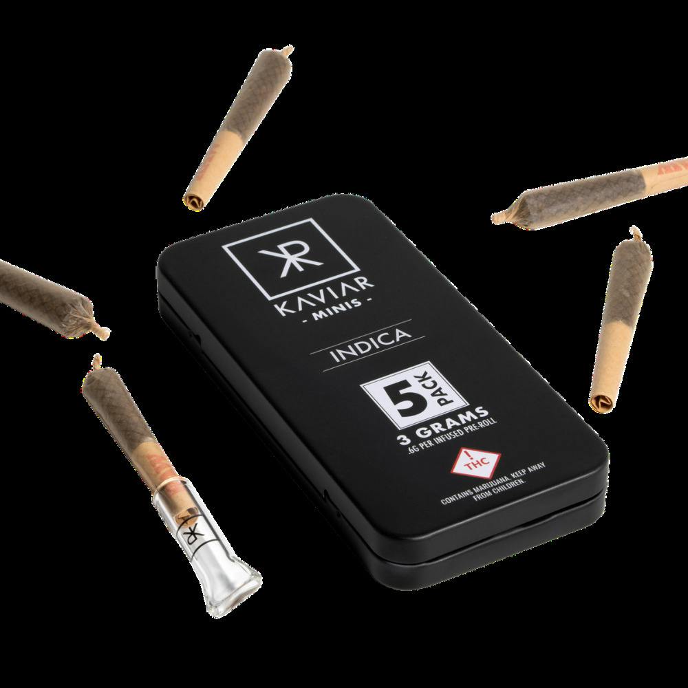 Kaviar Mini Infused Pre-Roll 5pk Indica Fried Papaya