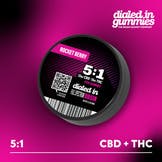 Rocket Berry 5:1 CBD:THC Rosin Gummies