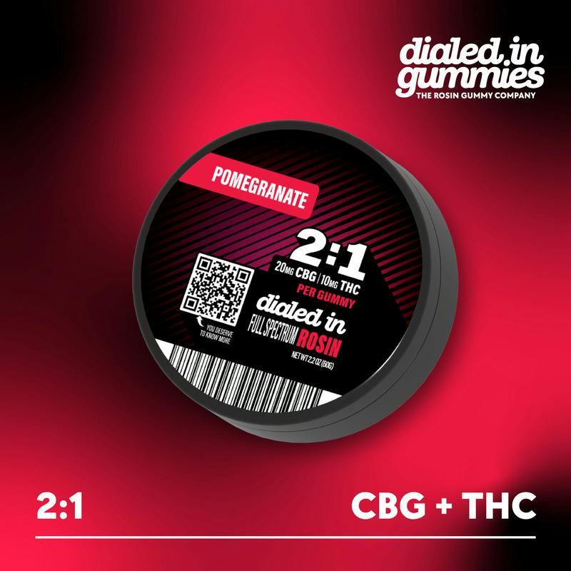 Pomegranate 2:1 CBG:THC Rosin Gummies