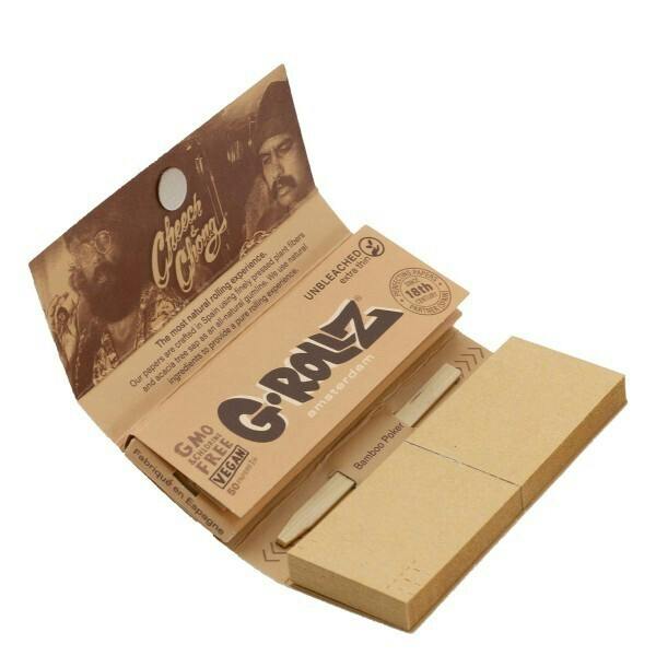 G-Rollz Cheech & Chong - 'In da Chair' Unbleached 11/4 Rolling Papers + Tips + Pokey