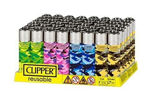 Clipper - Camo Printed Lighters - Assorted Colours