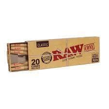 RAW - Classic Single Size 70/24 Pre-Rolled Cones - 20 pack