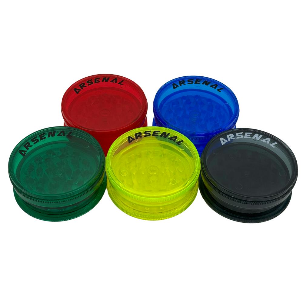 Arsenal - Clear Neon 60mm 3-Pc Acrylic Grinder - Assorted Colours